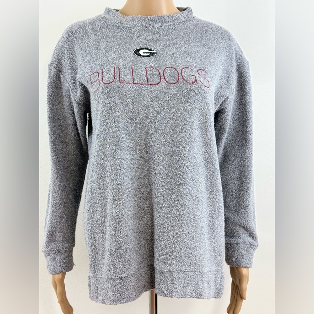 Pressbox Women’s Georgia Bulldogs Long Sleeve Comfy Terry Sweater, Size Small